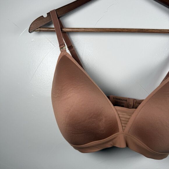 Third Love Bra 24/7 Seamless Stripe Wireless Bra Size 34E Mocha - Picture 3 of 15